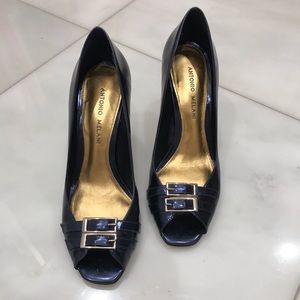 Antonio Melani blue peep toe heels